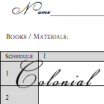 Colonial Homeschool Planner