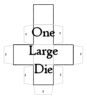 One Large Printable Bland Die