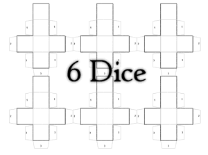 Six Small Printable Blank Dice