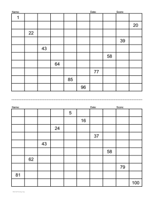 100 Number Charts - Two Lessons per Printout