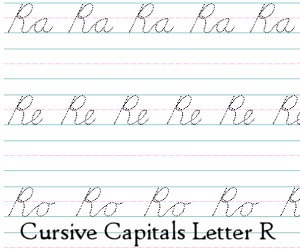 Connecting Cursive Capitals Letter R