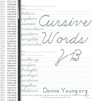 ZB - Cursive Words Handwriting Lessons