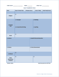 Blue Daily Planner