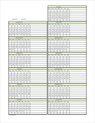 ruled 13-month calendar