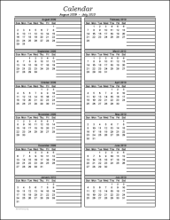 ruled calendar