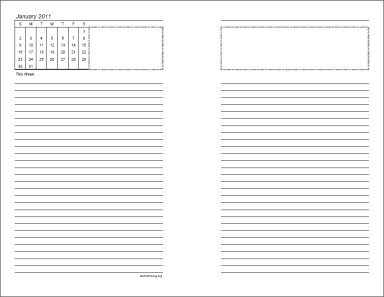 half-sized ruled planner