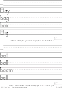 b words handwriting worksheets