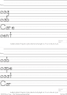 c words handwriting worksheets