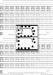 3-stroke letter b with boxes, tracing