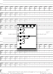 3-stroke letter f with boxes, tracing