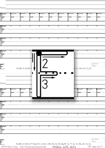 3-stroke hollow letter f, practice