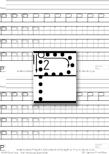 3-stroke letter p with boxes, tracing