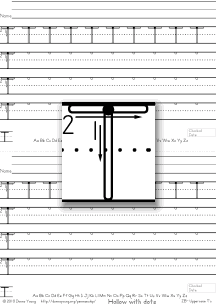 3-stroke letter t, practice