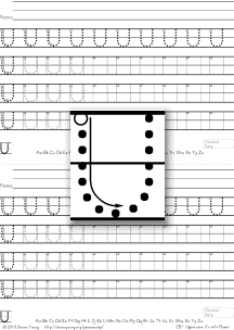 3-stroke letter u with boxes, tracing