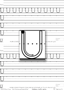 3-stroke letter u, practice