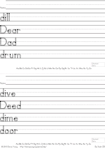 d words handwriting worksheets