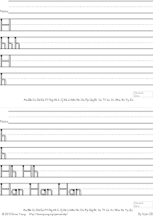 no arrows, hollow letter h, practice