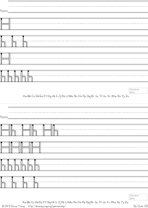 no arrows, hollow letter h, practice