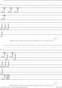 no arrows, hollow letter j, practice