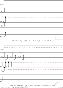 no arrows, hollow letter j, practice