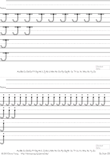 no arrows, letter j practice