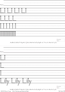 no arrows, hollow letter l, practice