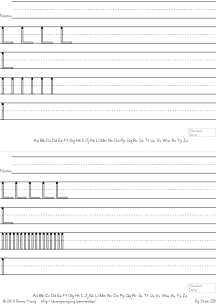 no arrows, hollow letter l, practice