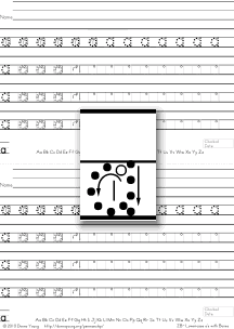 letter a with boxes, tracing