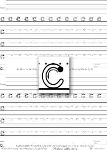 hollow, letter c, practice