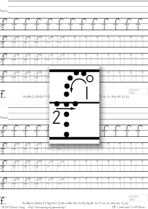 letter f with boxes, tracing