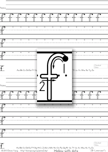 hollow, letter f, practice