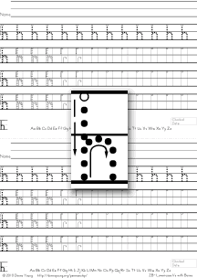 letter h with boxes, tracing