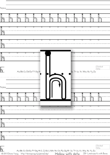 hollow, letter h, practice