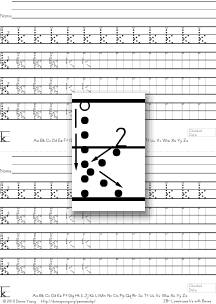 letter k with boxes, tracing