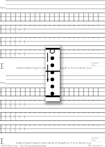 letter l with boxes, tracing