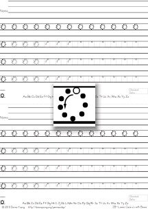 letter o with boxes, tracing