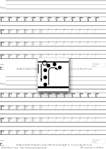 letter r with boxes, tracing