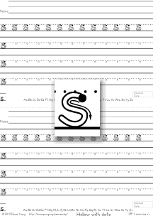hollow, letter s, practice
