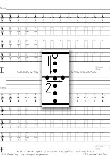 letter t with boxes, tracing