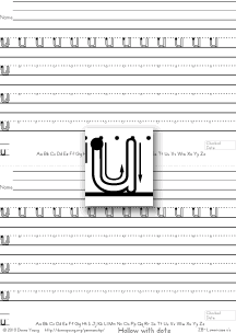 hollow, letter u, practice