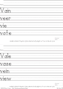 letter v words handwriting worksheets