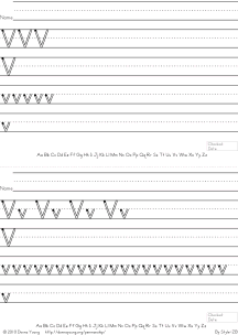 no arrows, hollow letter v, practice