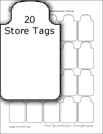 Printable Store Tags for playing store